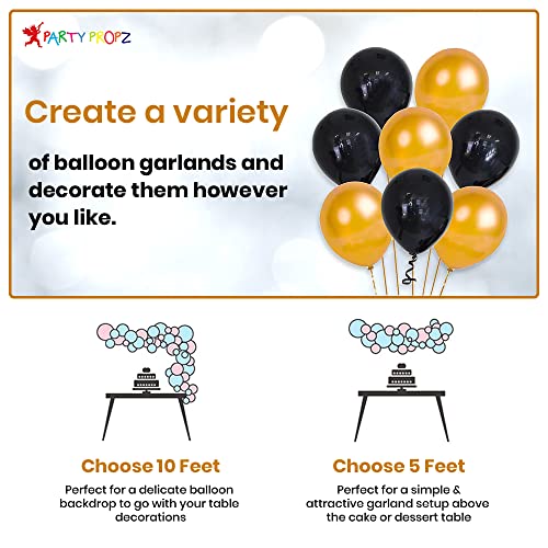 Image of Party Propz Happy Birthday Paper Decoration Items - 41Pcs For Black, Golden Balloons Banners Foil Curtain Photo Booth Props / Birth Day. Decerations / Decorations Items For Room