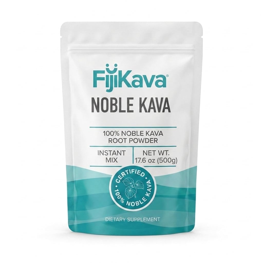 FijiKava Instant Kava Kava Powder 500g – Premium Kava Root Powder με υψηλή περιεκτικότητα σε Καβάλαc Natural Relaxation Aid for Calmness, Stress Relief, and Sleep Support – Easy-to-Mix