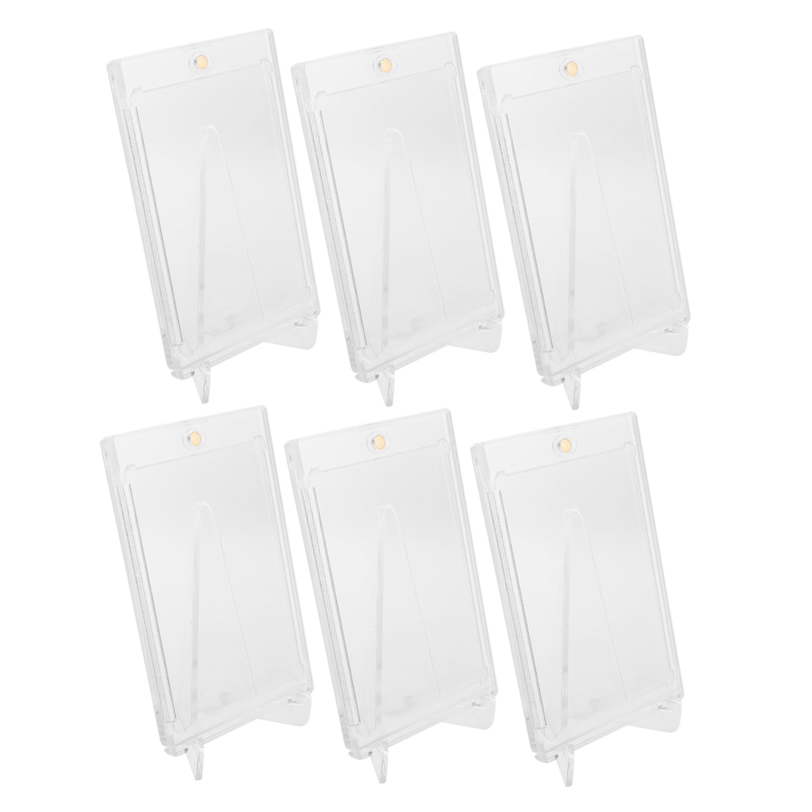 Custodie Porta Carte in Acrilico, Set da 6 con Supporto Display | Foto Cards e Trading Cards, Struttura Magnetica con Base Stabile, Uso Domestico e Ufficio