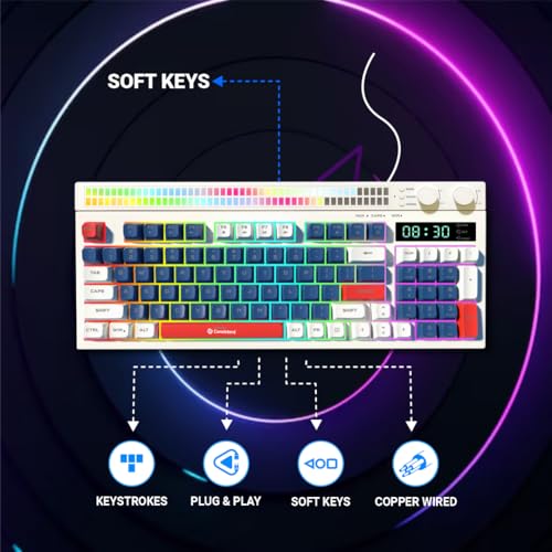 Image of Consistent Moonlite Gaming Wired Keyboard, 104 Keys, RGB Light Control Knob, 26 Anti-Ghosting Keys