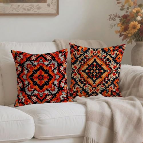 Housse coussin 80x80cm imperméable anti-tache avec zip invisible