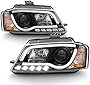 ACANII - For 2009-2012 Audi A3 Black Housing LED DRL RS5 Style Projector Headlight Headlamp Assembly, Driver & Passenger