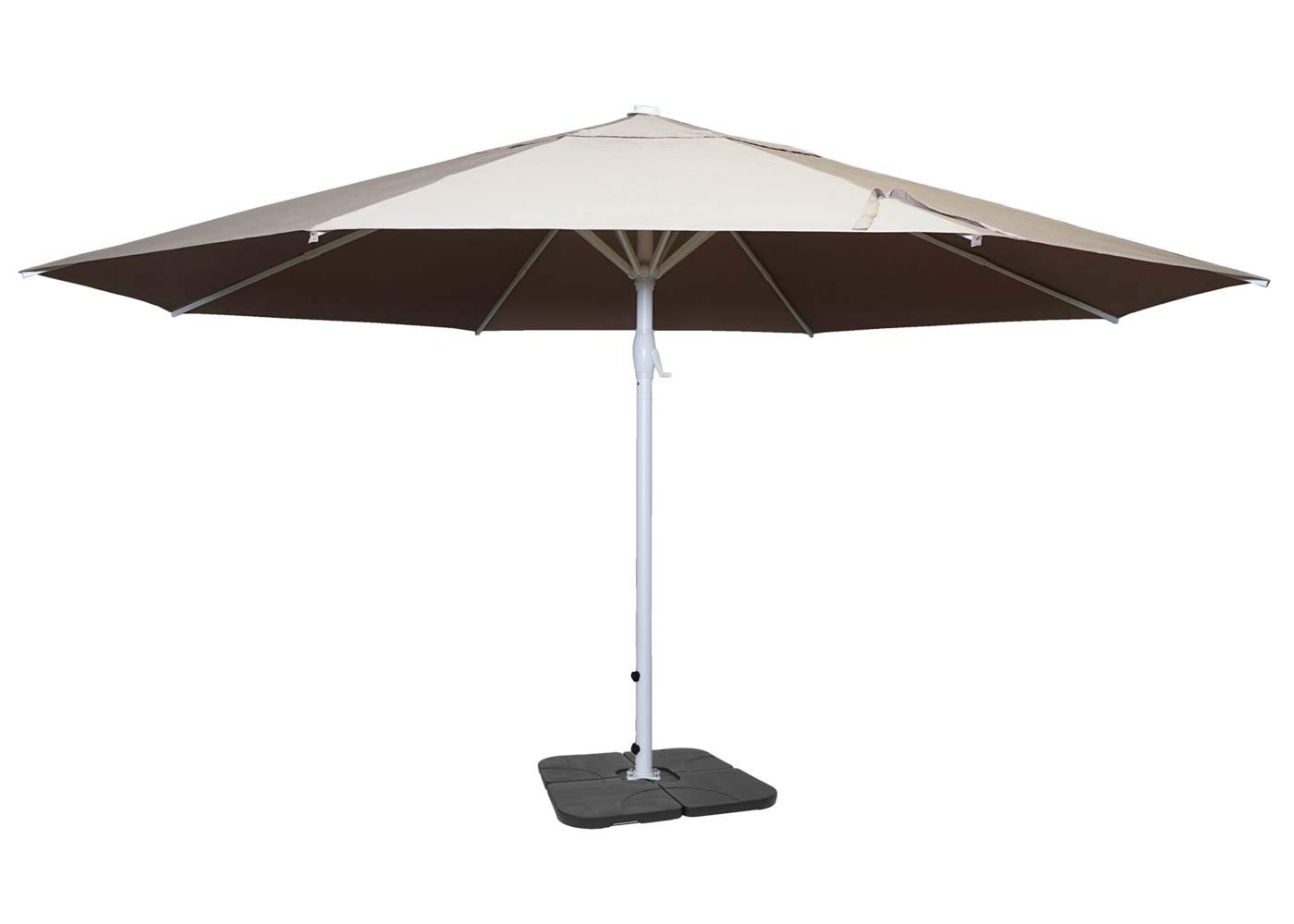 Mendler Parasol przeciwsłoneczny Meran II poliester/aluminium Ø 5 m ze stojakiem - kremowo-beżowy