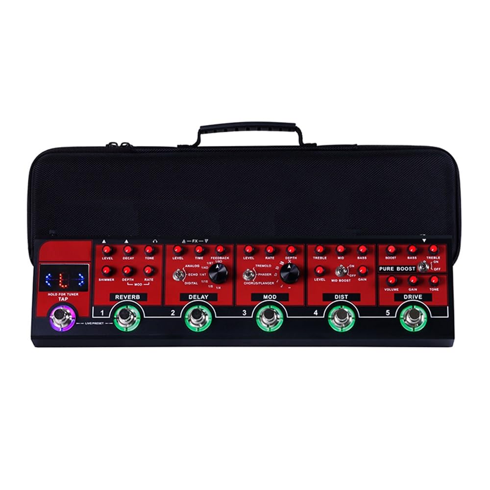 Efecto Modular Monobloque, Camión Rojo, Diseño De 5 Módulos, Compacto Y Portátil for Guitarra/Bajo