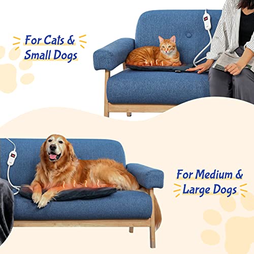 Pecute Haustier Heizkissen Hundebett Kleine Hunde Katze, Wärmematte Hundekissen Waschbar mit 5 Temperaturstufen, Sichere Wasserdichte Heizdecke Hundematte, für Neugeborene und Ältere Tiere S 40*32cm