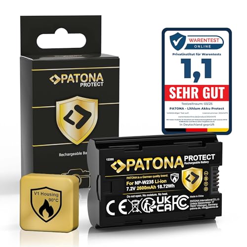 PATONA Protect NP W235 Batería 2600mAh Compatible con Fuji Fujifilm GFX 50s II GFX 100S GFX100 II GFX100RF X H2 X H2S X S20 X T4 X T5 GFX 100S GFX50 XH2 XH2S XS20 XT4 XT5 NPW235 NP W235