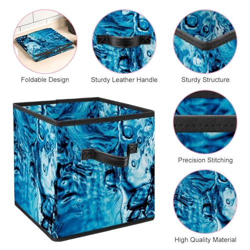 Boîte de rangement avec poignées renforcées et structure pliable en cube