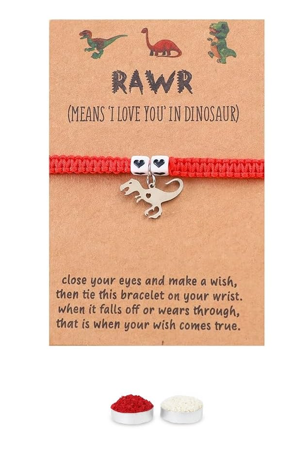 El Regalo Cute Rakhi for Brother- Fancy Tyrannosaurus Dinosaur Bracelet Rakhi for Bhai with Roli Chawal, Rakhi Message Card in Rakhi Gift Box (Red Heart Dino) (B0DBWN9WQJ) Amazon Price History, Amazon Price Tracker