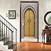 A.Monamour Adesivo Porta Autoadesiva Porte Della Medina Porta D'Oro Del Palazzo Reale Fez Marocco Vinile PVC Adesivi per Porte Interne 3D Pellicola Adesiva Poster Sticker Murale Parete Carta da Parati