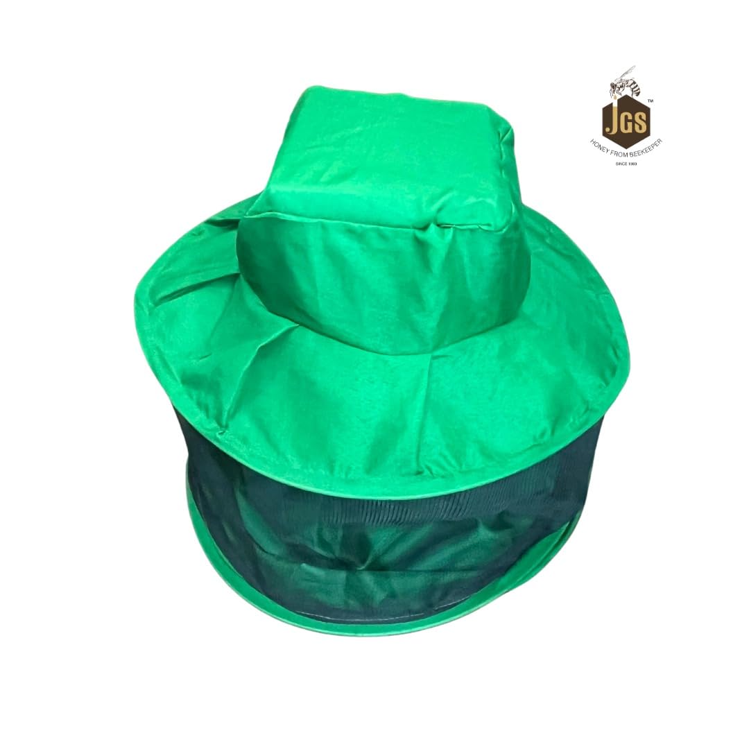 JGS Bee Cap Honeybee Cap | Bee Veil for Protection of Face from Honey Bee Sting | Sting Protection for Neck and Face (Green) - Image 3 thumbnail