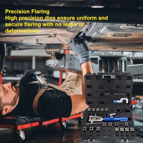 Brake Hose Flaring Tool Kit, Suitable for Fuel and Transmission Cooling Hoses, Equipped with a High-Efficiency Cylinder and Hose Cutter.