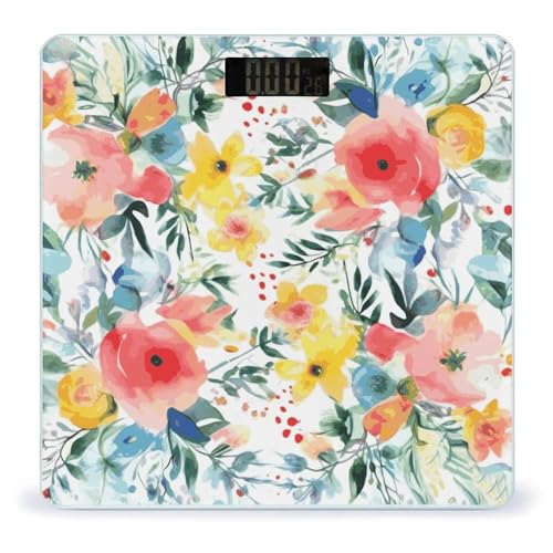 Báscula Digital Floral con Pantalla LCD para Baño miniatura 1