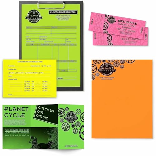 Image of Neenah Astrobrights Colored Paper, 8.5 inch x 11 inch, 24 lb /89 gsm, inchNeon inch 5-Color Assortment, 500 Sheets (20270)