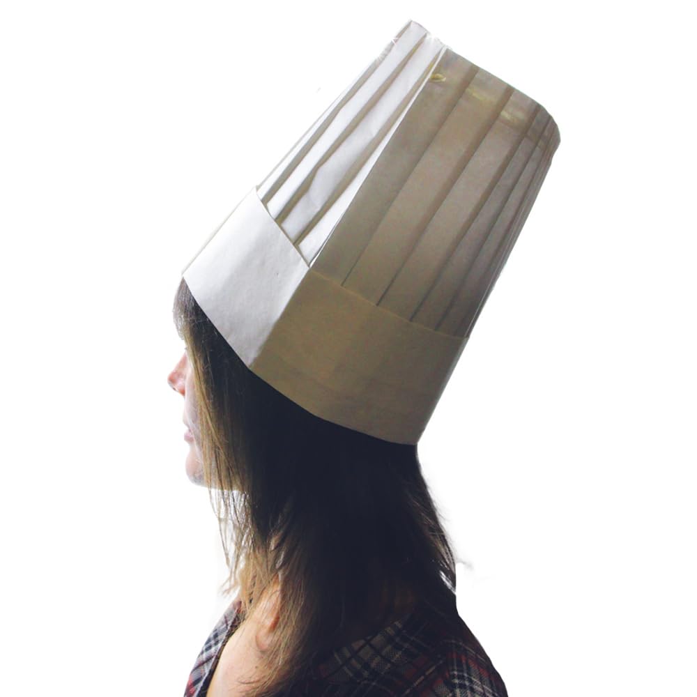 Cappello da Chef monouso Carta Bianco 30 Pezzi