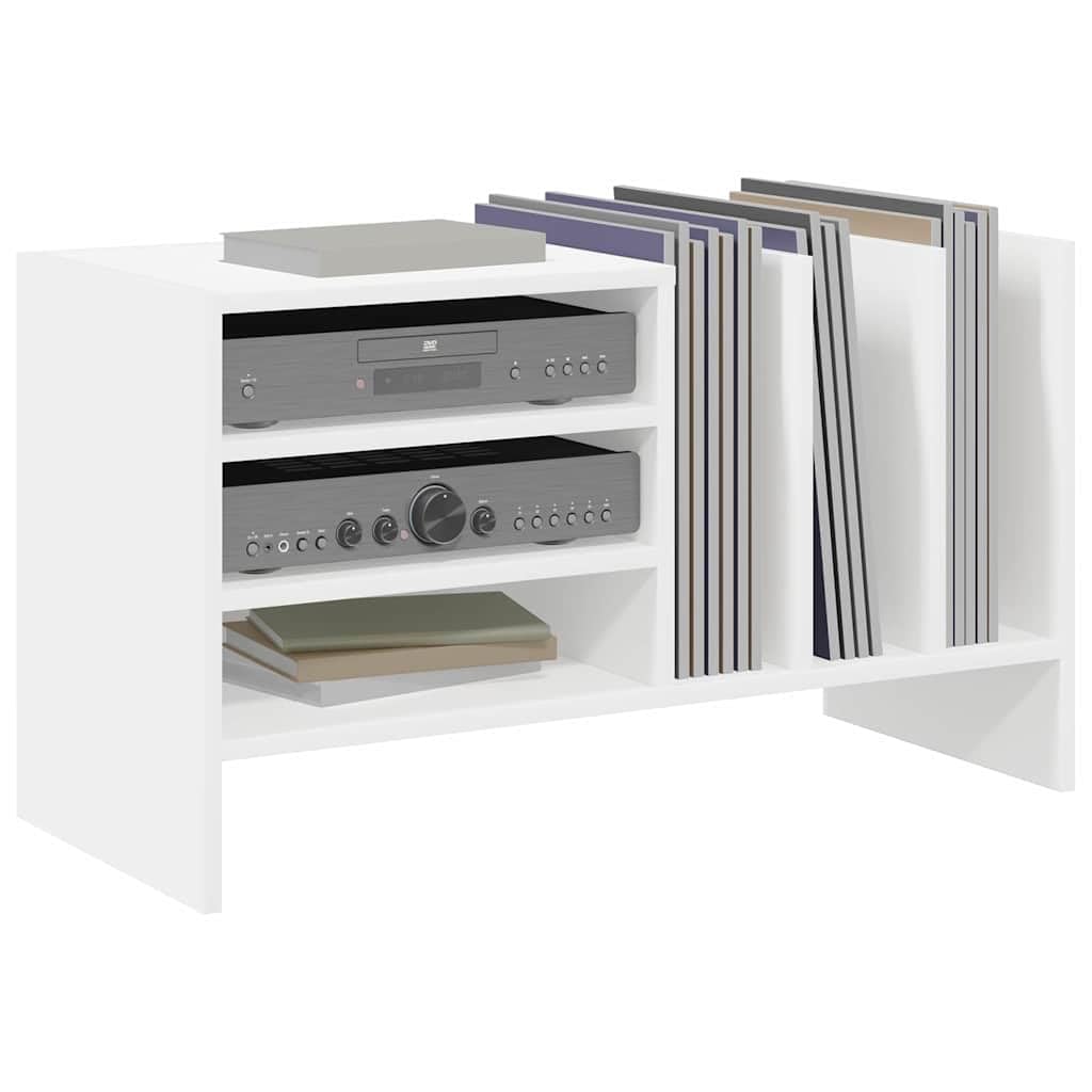 Armario para discos de vinilo, color blanco, 78,5 x 35 x 45 cm, con 6 estantes, versátil como aparador, mueble de TV, estantería para CD o DVD para salón, ahorra espacio y es fácil de limpiar