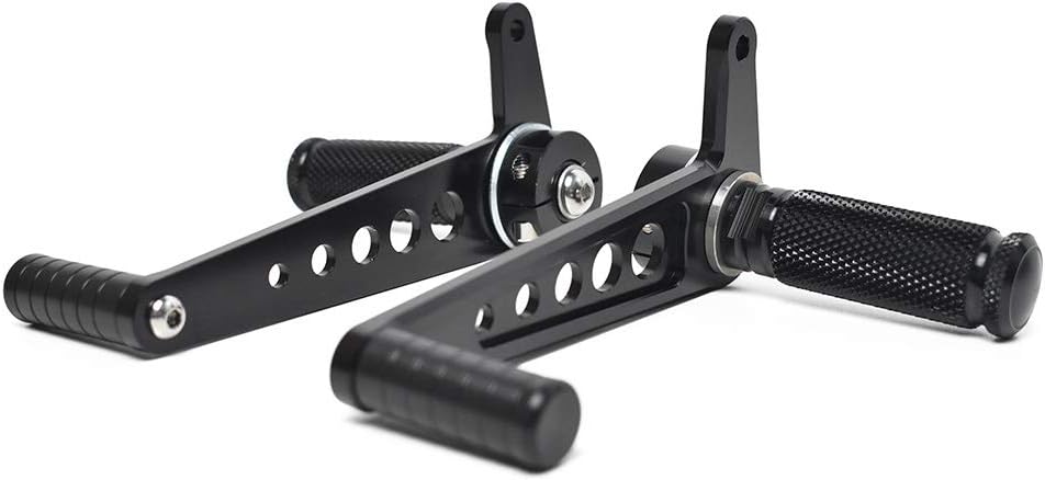 0051 Motorcycle Rearsets Forward Controls Cafe Racer CNC Aluminum Alloy Universal 1 Pair Black