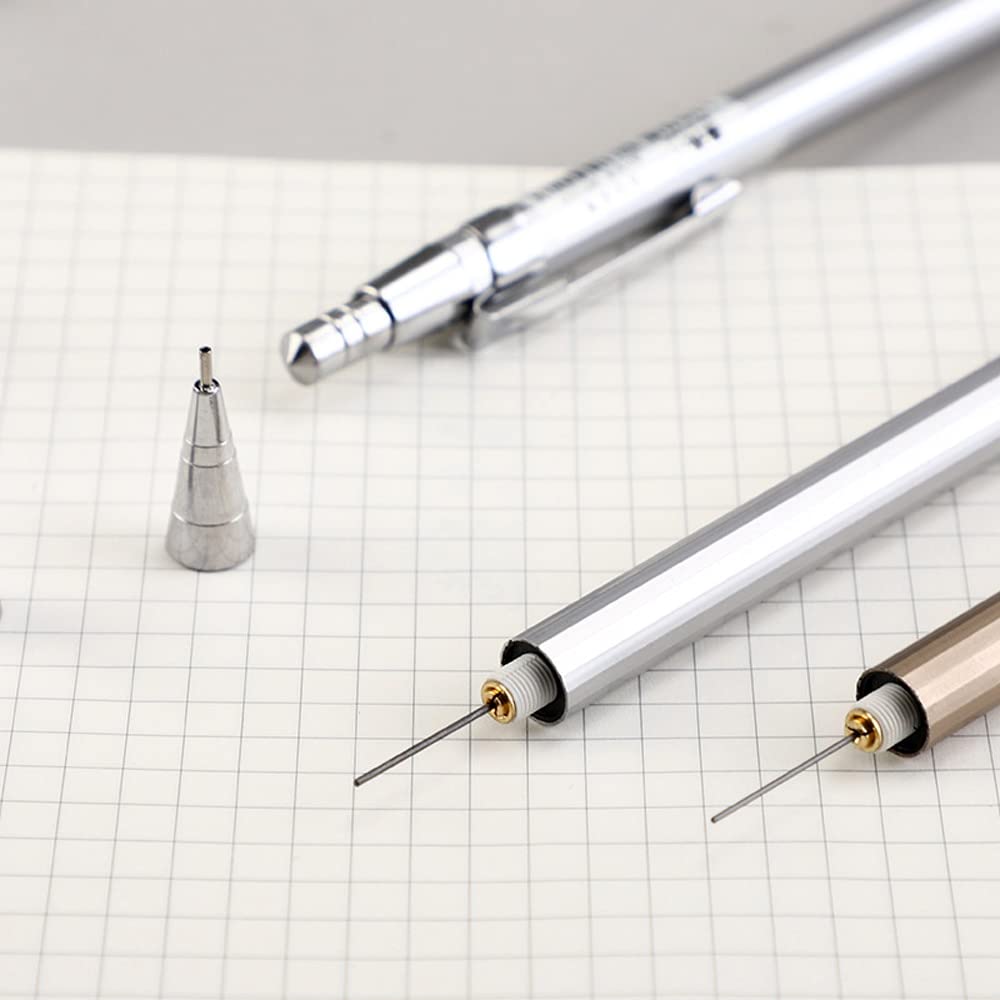 2er-Pack Druckbleistifte für Schule und Büro, Metall-Druckbleistift 0,5 mm/0,7 mm, Druckbleistift (0,7 mm) (0,5 mm)