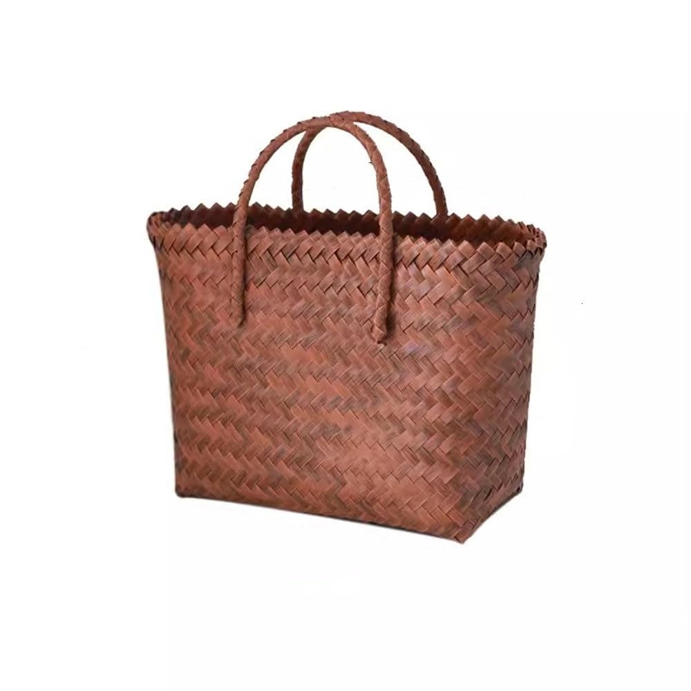 Picnic Basket Imitation Rattan Woven Carrying Outdoor Picnic Basket for Picnic Camping Outdoor(M)