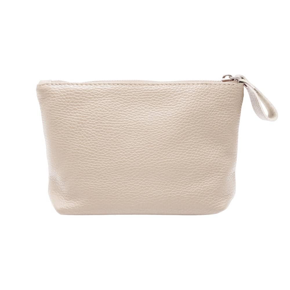 FrasiBags Genuine Leather Toiletry Bag, Cosmetic Bag for Women Cosmetic Bag for Women Made in Italy, beige, Classic