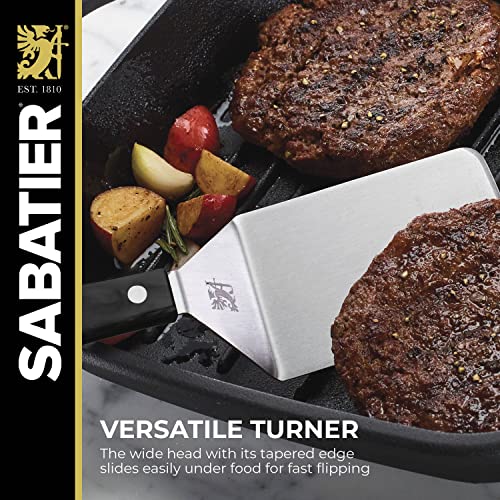 Sabatier Triple Rivet Stainless Steel Wide Turner, 9.65-Inch, Black #TOP4