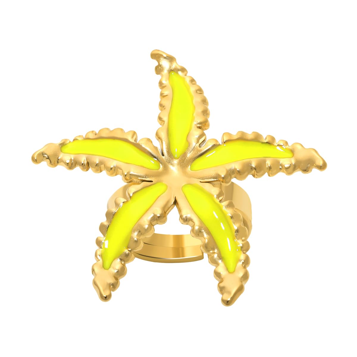 ESTAILO Golden Starfish Ring