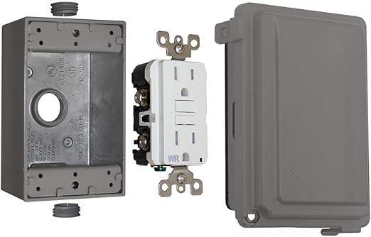 Sigma Electric 16802 Metal While-in-Use Kit with GFCI Receptacle, Gray