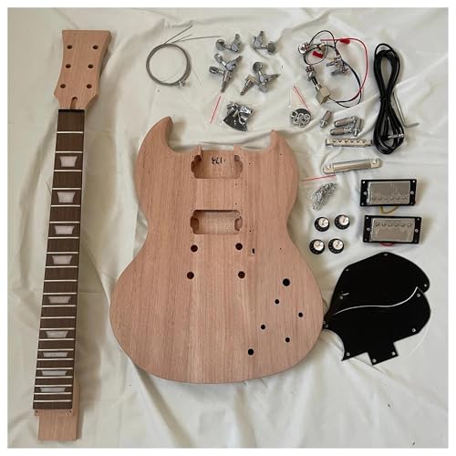 Unfinished Guitar Body Unfinished DIY Electric Guitar Kit For SG Style Mahogany Body Neck For Beginners