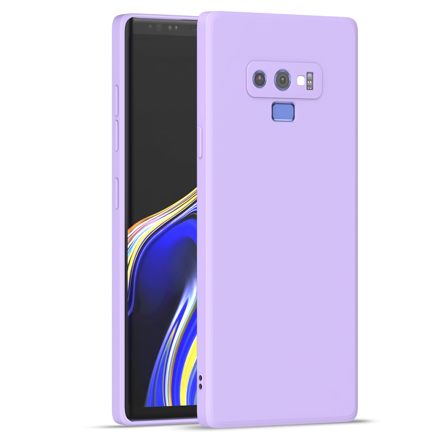 Amazon Basics Back Cover for Samsung Galaxy Note 9 | Camera Protection Shockproof Soft Matte Silicone Bumper Case (Purple)