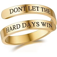 Dont Let The Hard Days Win Ring for Women/Men,Adjustable Stainless Steel Engraved Inspirational Ring Unique Jewelry Gifts