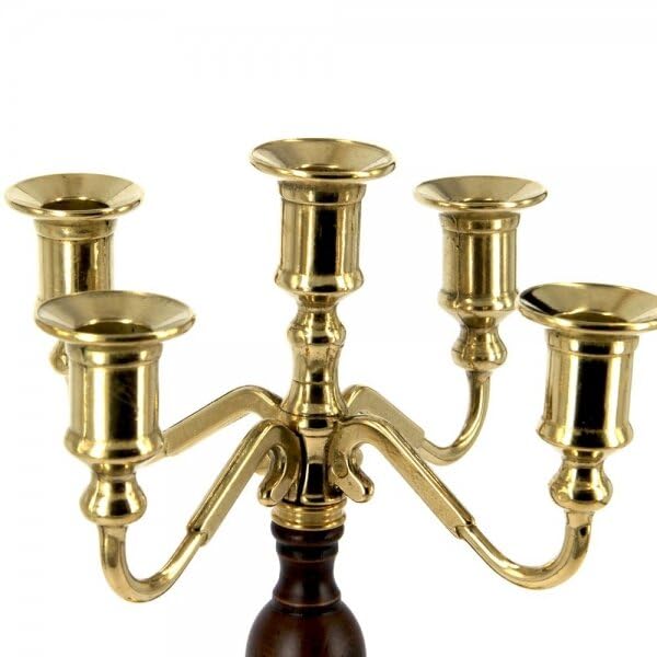 5 candelabri in legno ottone oro altezza: circa 31 cm candelabro barocco stile giovanile