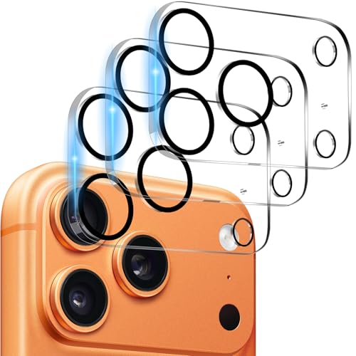 Dengduoduo 3 Pack Camera Lens Protector for iPhone 17 Pro Tempered Glass Ultra HD 9H Hardness Anti-Scratch Case Friendly Easy to Install [No Affect on Night Shots]