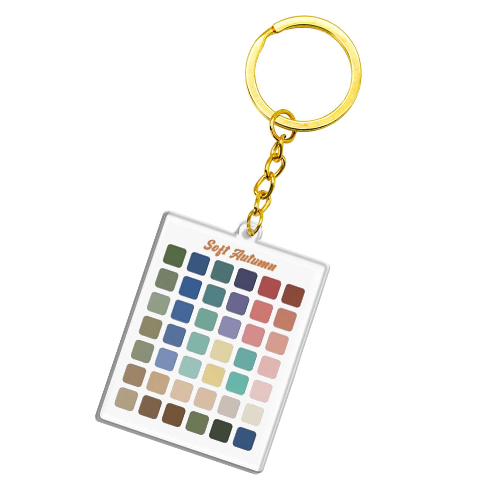 WGBOSMG Unique Seasonal Color Analysis Sample Keychain Sturdy Acrylic Materials Keyring Accessory Bag Ornament for Keys or Bags