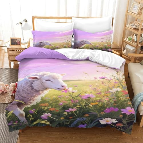 Housse de Couette Effet 3D Moutons pour Lit Enfant Single - 3