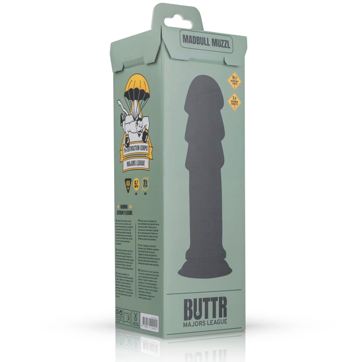 BUTTR Madbull Muzzl Dildo (Ø 5.7-7 cm) Dildo grande con testa a costine e forte ventosa, offre una sensazione di riempimento anale, ampie creste, base larga