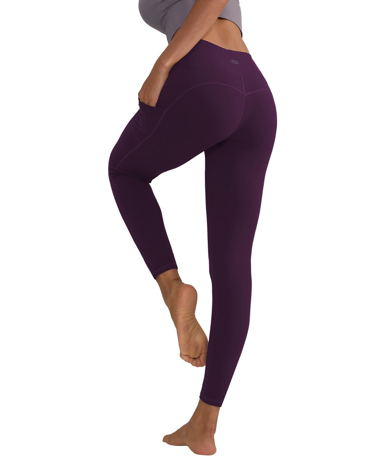 ALONG FIT Leggings for Women with 3 Pockets Buttery Soft High Waisted Yoga Pants Non-See-Through Full-Length Tights
