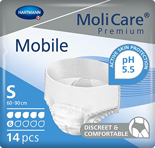 MoliCare Mobile: Pañales para Adultos con Incontinencia Severa, Ropa Interior Absorbente para Hombres y Mujeres, talla S, 14 unidades