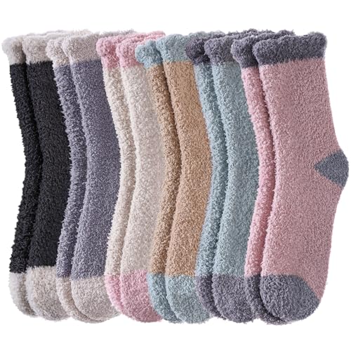 Image of FNOVCO Womens Fuzzy Socks Super Soft Fluffy Winter Warm Cozy Home Sleeping Socks