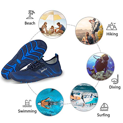 Image of WateLves Water Shoes Mens Womens Barefoot Beach Swim Shoes Quick-Dry Aqua Socks Pool Shoes for Surf Yoga Water Aerobics
