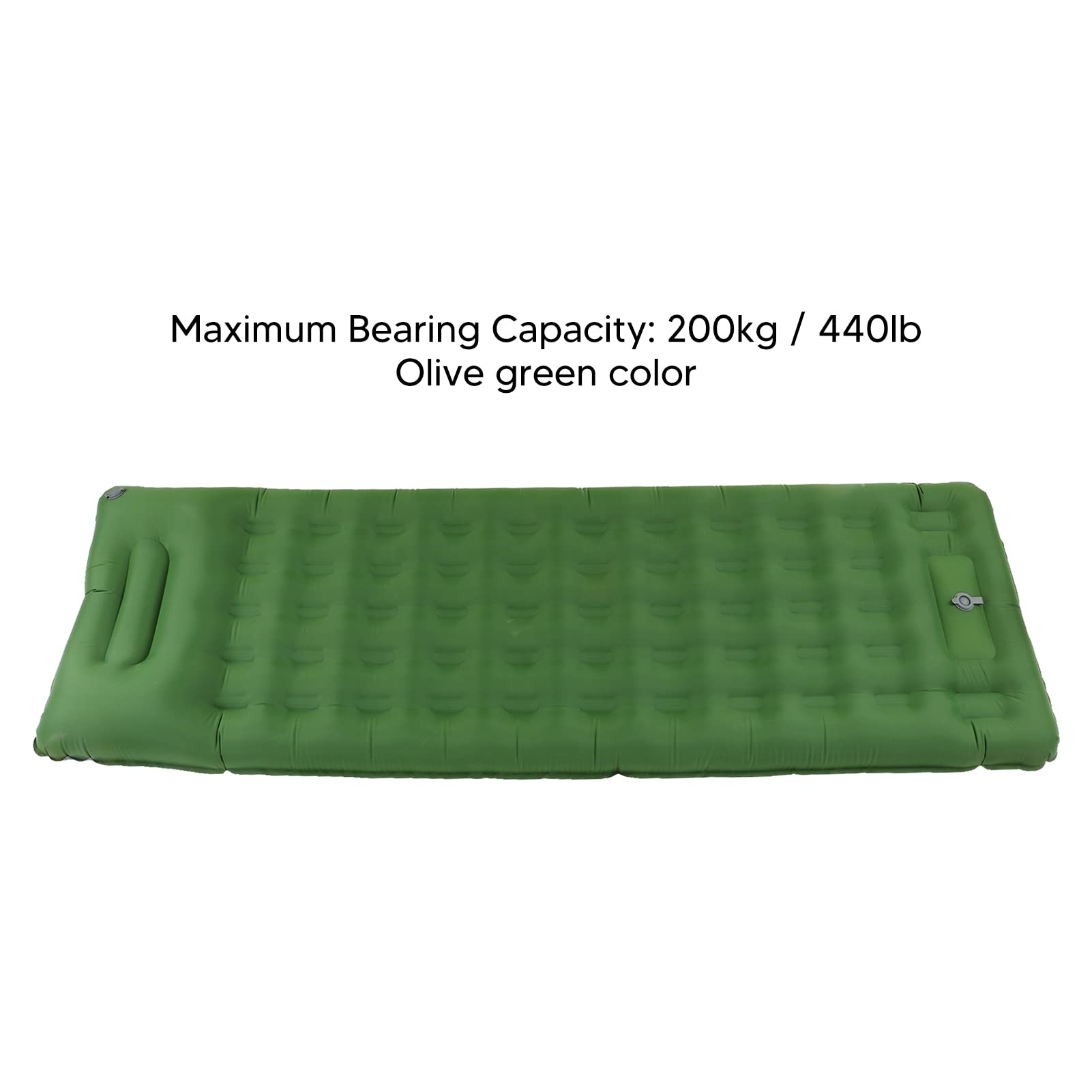 Tappetino da Campeggio Gonfiabile Comodo Gonfiaggio Ergonomico a Piedi Anni '60 per Zaino in Spalla All'aperto Nylon Verde Oliva Impermeabile