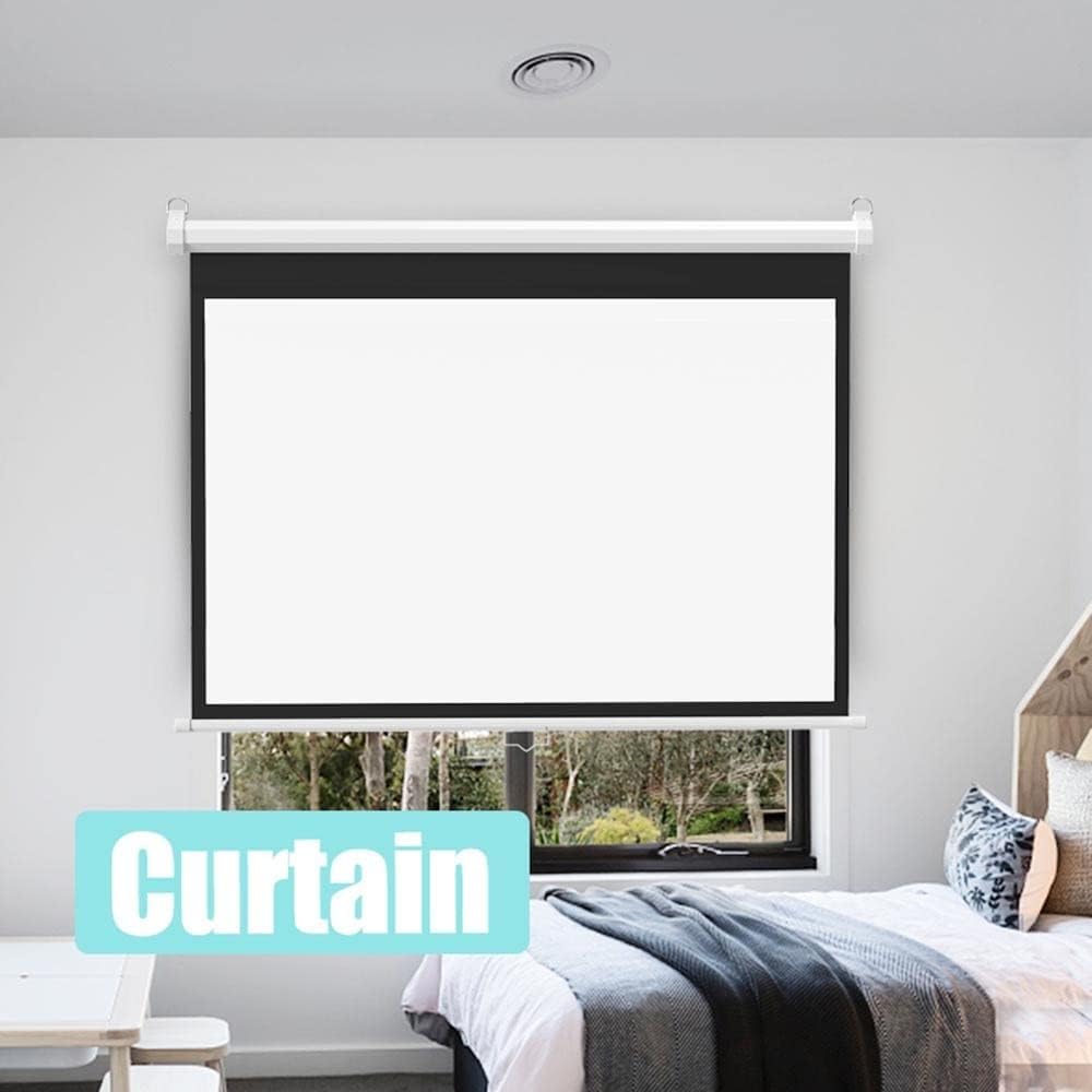Ekran do projekcji filmów ręcznych Ekran do projekcji HD Montaż na ścianie/suficie Automatyczne blokowanie/Łatwe czyszczenie(60Inch 43)