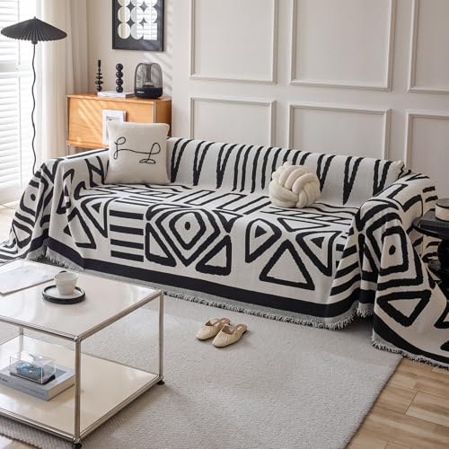 VanderHOME Bohemio Mantas para Sofa, Jarapas para Sofas, Funda de Sofá para Todas Las Estaciones, Colcha Multiusos para Sofas,Adecuada para Sofás, Camas, Viajes Al Aire Libre 180 * 130cm Beige