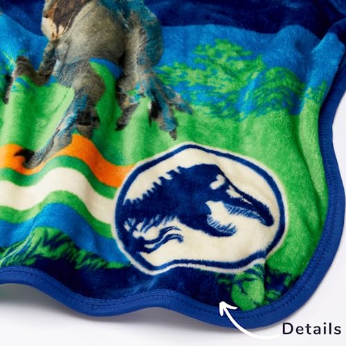 Image of Franco Jurassic World Dominion Rexy T-Rex Kids Bedding Super Soft Silk Touch Throw, 40 in x 50 in, (Official Licensed Product) (Pack of 3)