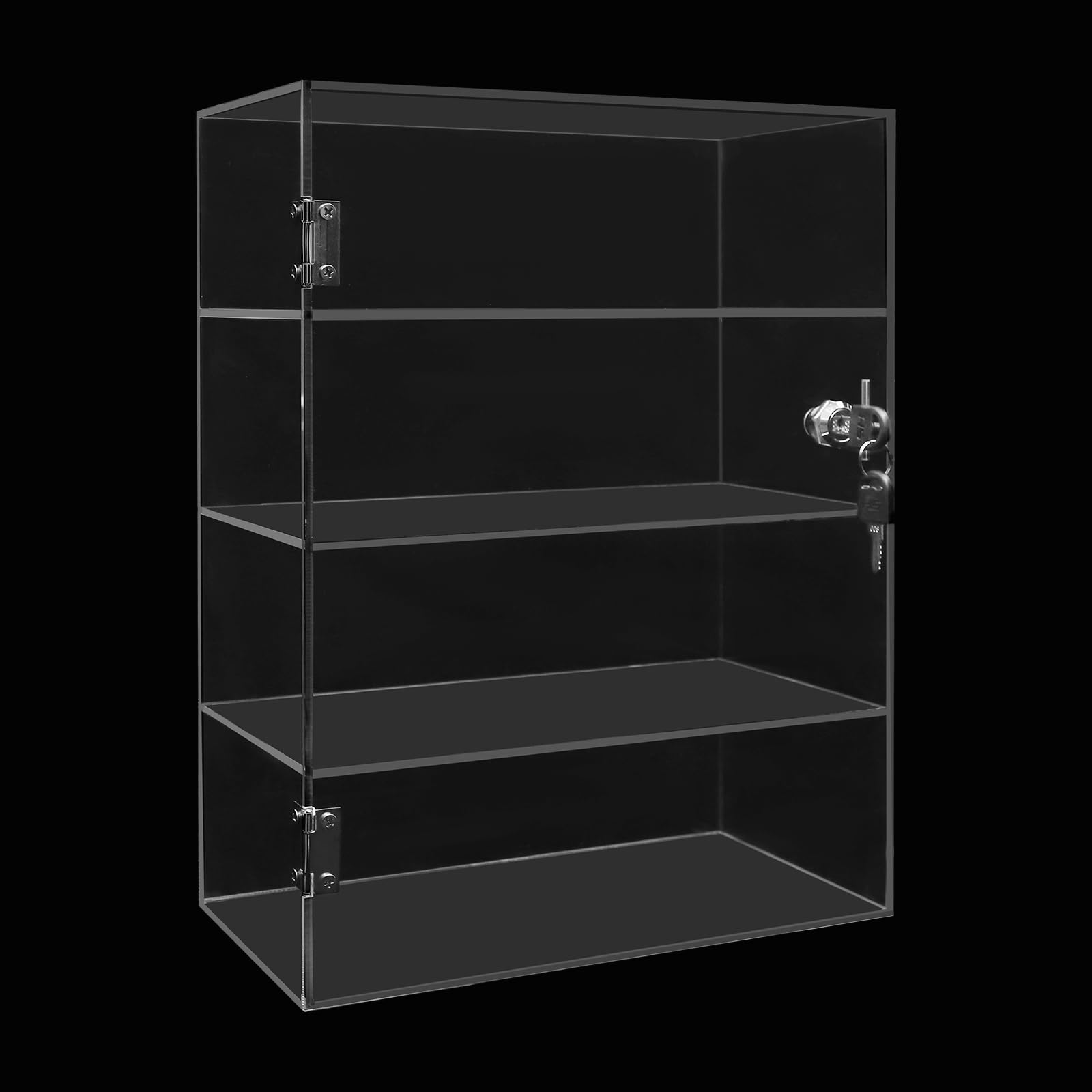 Acryl-Vitrine 30x15x40cm 4 Ebenen bis 12kg mit Schlüssel Transparenter Aufbewahrungsschrank
