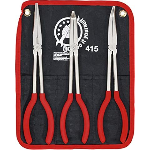 Kraftmann 415 | Long Nose Pliers Set | straight / bent | 260 - 285 mm | 3 pcs Cover