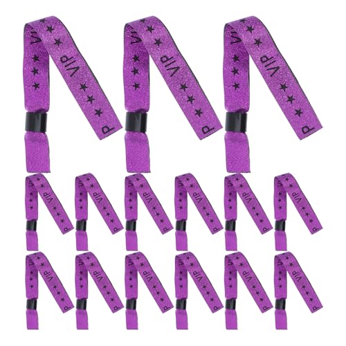 SUPVOX Pulseras de Fiesta Moradas 20 Piezas de Tela para Eventos, Bodas y Festivales, Pulseras Vip de Identificación para Acceso Rápido y Control de Invitados