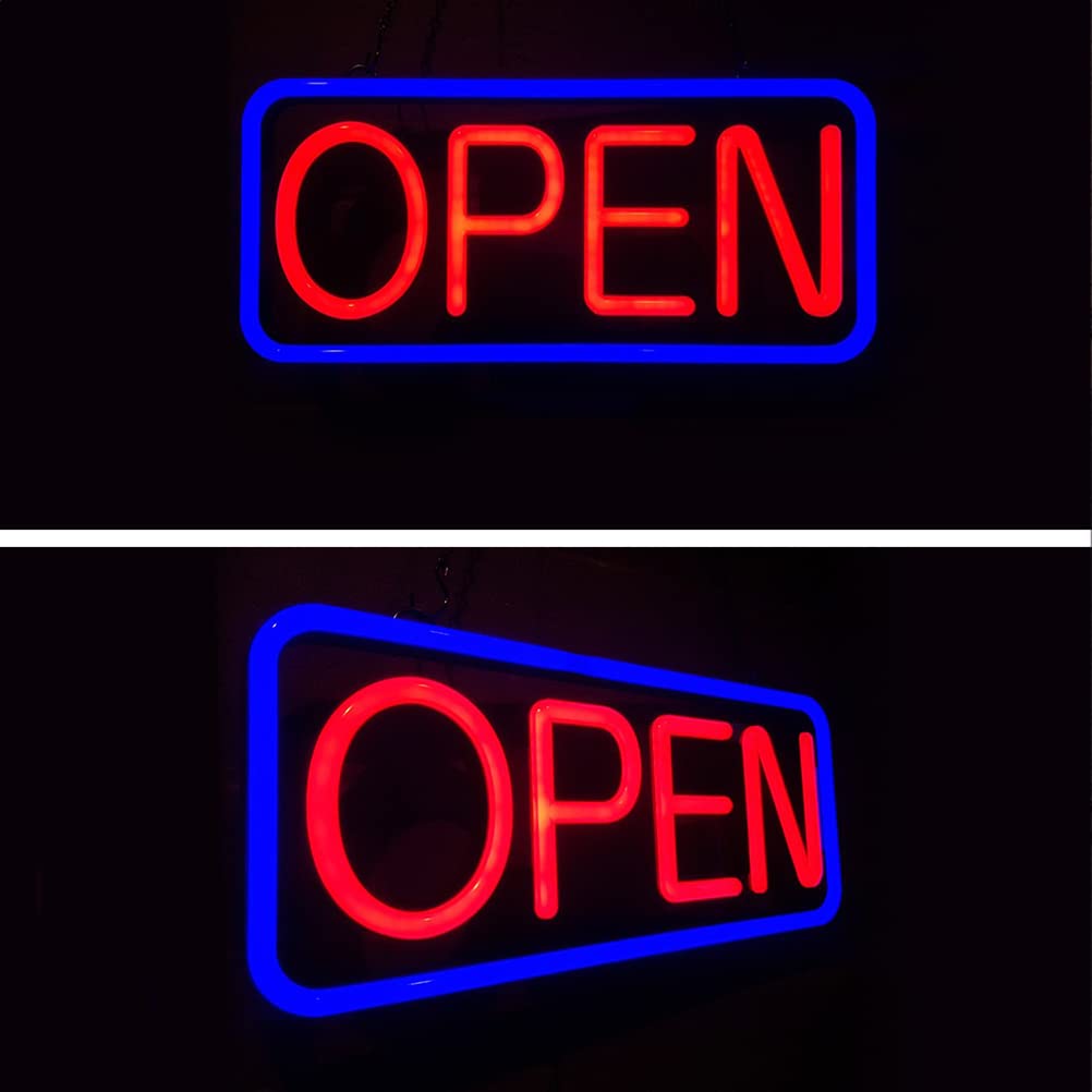 OOWOKS Letrero de luz de neón Open Letreros de neón de Palabra Abierta Cartel publicitario neón Open LED con Control Remoto Luces de neón Colgante Abiertas Luz de neón para Bar Hotel Tienda Cafetería