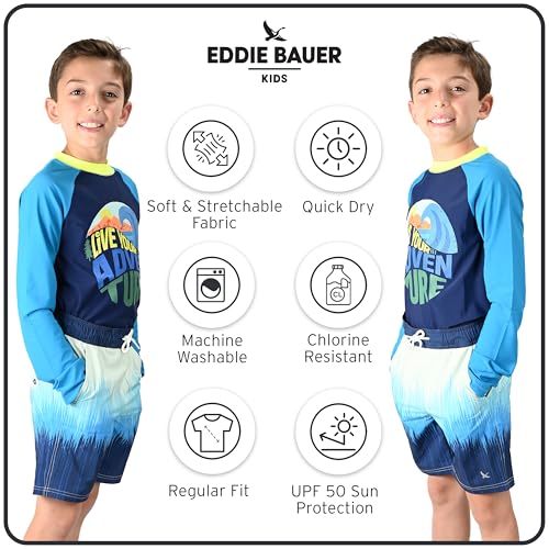 Badeanzug-Set Für Jungen 2-10 Jahre – Langarm Rashguard + Badehose + Badekappe, UPF 50+