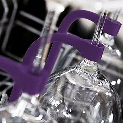 Bloepum Stemware saver flexible dishwasher set of 4 for Wine Glasses Glassware fixed