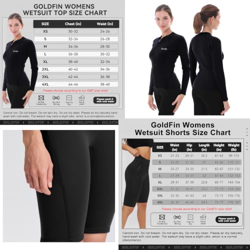 Chaqueta para mujer GoldFin de traje de neopreno 2mm negro talla mediana miniatura 4