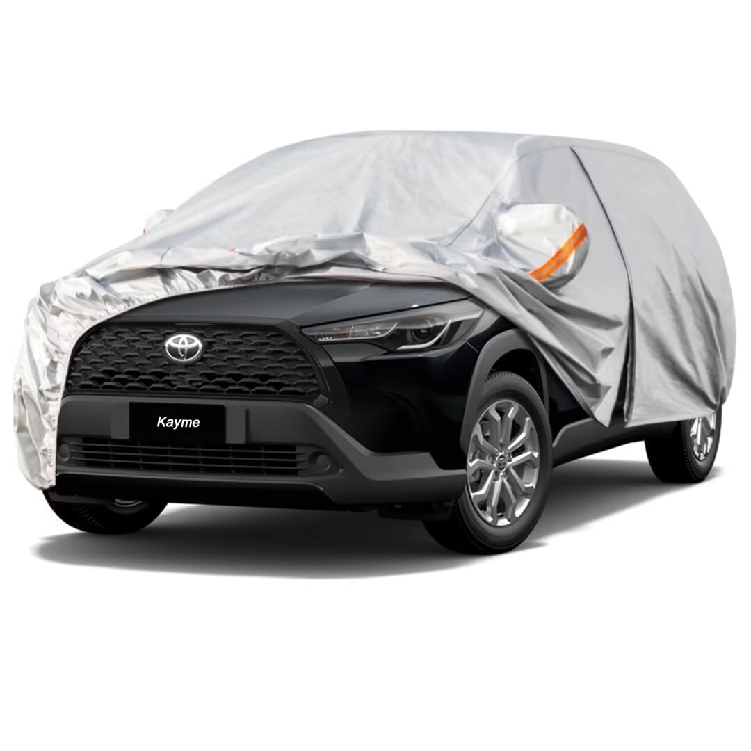 Kayme SUV Car Cover Fit for Toyota Corolla Cross (2022-2025) Automobiles All Weather Waterproof, Outdoor Cover Sun Rain Protection, with Lock and